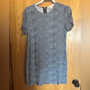 Micheal Kors Elegant Navy and White Patterned Dress